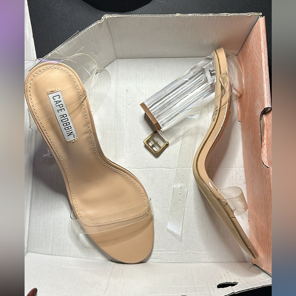 Clear Block Heels
